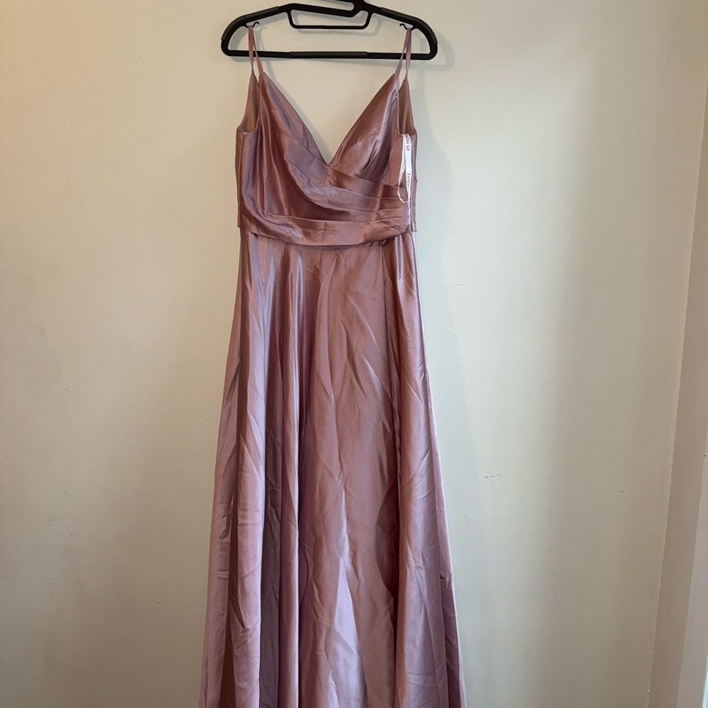 JJ house pink rose long gown dress